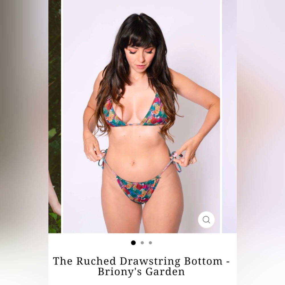 NWT Londre Briony's Garden Ruched Drawstring Bottoms - Large